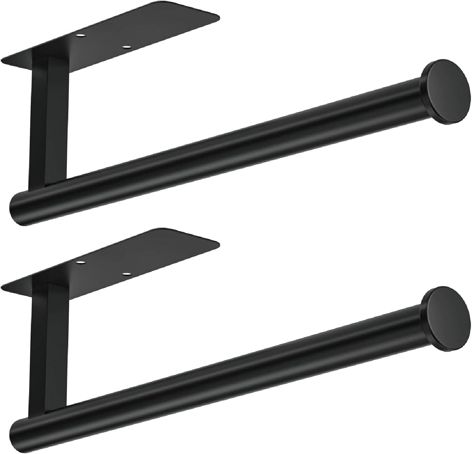 ASTOFLI Paper Towel Holder Under Cabinet No Drilling, Self Adhesive Paper Towel Holder Wall Mount for Kitchen Rack, Under Counter Napin Holder No Drill, 304 Stainless Steel Matte Black - Homesidy.com