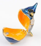 SEVENBEES Cardinal Bird Trinket Box Metal Enameled Animal Figurines Collectable Wedding Jewelry Ring Holder Organizer - Mothers Day Gifts - Homesidy.com