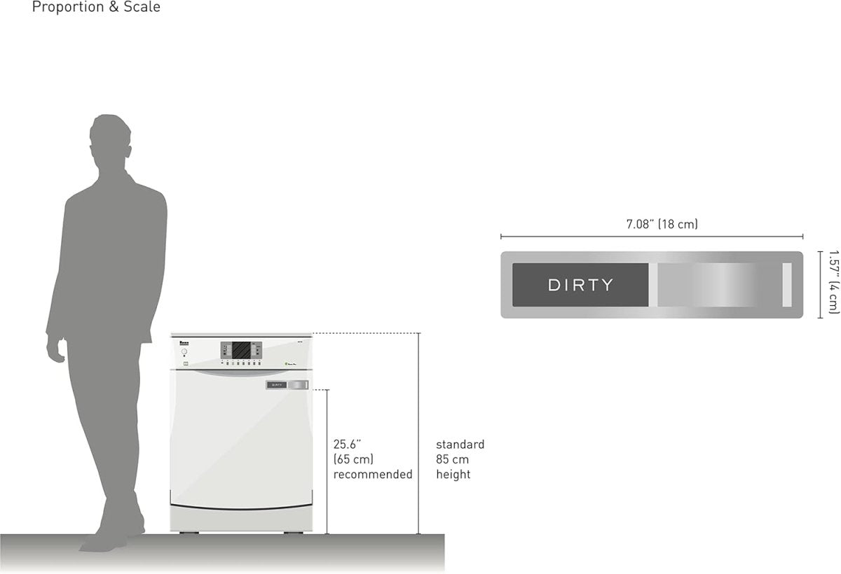 Clean dirty magnet for dishwasher, Kubik Letters Premium Stainless Steel Grade 304, Kitchen Organizers and Storage Decor Accessories, Extra Adhesive Tapes Included. - Homesidy.com