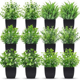 Der Rose 4 Pack Fake Plants Mini Artificial Greenery Potted Plants for Home Decor Indoor Office Table Room Farmhouse Bathroom Decor - Homesidy.com