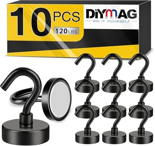 DIYMAG Garage Storage Hooks 6 Pack, 30lbs 2025 Cruise Cabin Ship Essentials N52 Magnetic Hook Heavy Duty Strong Wall Mount Magnets Fridge for Classroom Wall Mount Kitchen Grills Silver - Homesidy.com