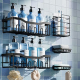 EUDELE 5 - Pack Rustproof Stainless Steel Shower Caddy Set– No Drill Adhesive Bathroom Organizer, Space - Saving Shower Shelves for Apartment Essentials, Bathroom/Kitchen Storage Home Decor - L Size - Homesidy.com
