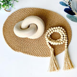 YiLiiod Wood Coffee Table Decor for Living Room, Hand Carved Chain Link Decoration, Modern Farmhouse and Boho Style Object - Homesidy.com