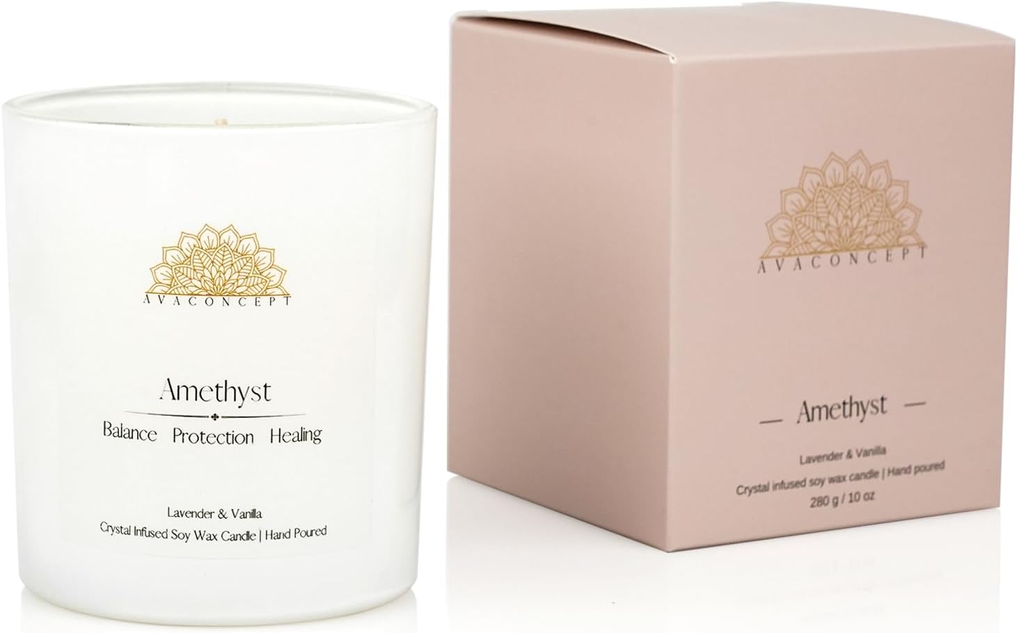 ava concept - Soy Candles with Crystals - Aromatherapy Scented Candle for Women - Lavender Vanilla Gift Set - Small Wax Melts - 3 Pack 3.5oz - Homesidy.com