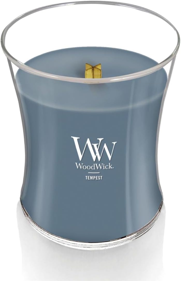 WoodWick Marine Amber Holiday Candle Gifts for Women and Men, 9.7 oz Precious Metals Collection with Crackling Wick - Homesidy.com