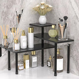 JayRex Countertop Organizer Organization, 3 Tier Moveable Corner Shelf Organizer for Kitchen, Bathroom, Spice Rack, Coffee Area, Over Sink, Dresser Table (Rustic Brown) - Homesidy.com