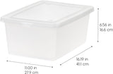 IRIS USA 6 Qt. Plastic Storage Bins Containers with Lids, 4 Pack, Small Sensory Bin, Craft Storage, Craft Organizers &amp; Storage, Organizing Container for Home, Office &amp; Art Supplies, Stackable, Clear - Homesidy.com