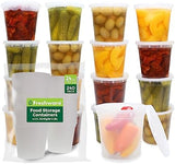 Freshware Food Storage Containers [24 Set] 32 oz Plastic Deli Containers with Lids, Slime, Soup, Meal Prep Containers | BPA Free | Stackable | Leakproof | Microwave/Dishwasher/Freezer Safe - Homesidy.com
