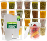 Freshware Food Storage Containers [24 Set] 32 oz Plastic Deli Containers with Lids, Slime, Soup, Meal Prep Containers | BPA Free | Stackable | Leakproof | Microwave/Dishwasher/Freezer Safe - Homesidy.com