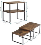 NEX Bamboo Kitchen Cabinet and Counter Shelf Organizer, Stackable &amp; Expandable, Set of 4, White and Natural - Homesidy.com