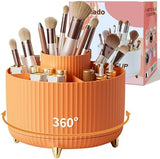 fanado 360° Rotate Makeup Brush Holder Organizer, Makeup Organizers Countertop, Makeup organization and Skincare Storage for Vanity, Desktop, Bathroom (White) - Homesidy.com
