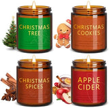 Winter Candle Gift Set, 4 Pack 7 oz Soy Scented Candles for Home, Christmas, Holiday &amp; Birthday Gifts for Women &amp; Men, Includes Hello Winter, Pine &amp; Cedarwood, Hot Cocoa, and Vanilla Cupcake - Homesidy.com
