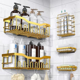 EUDELE Adhesive Shower Caddy, 5 Pack Rustproof Stainless Steel Bath Organizers With Large Capacity, No Drilling Shelves for Bathroom Storage &amp; Home Decor - Homesidy.com