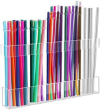 Malldii 9.5” Large Acrylic Straw Holder for Cabinet Door - Reusable Tumbler Straw Organizer Storage, Small Kitchen Accessories Container, Ultra Sticky Cupboard Door Mounted (Transparent) - Homesidy.com