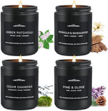 Scented Candle Set, Men Candle Set, Scented Candles for Home, Gifts for Men, 4 Pack Manly Candles Gifts for Mens Scents of Smoke Vanilla/Leather/Oak/Lavender Wood - Homesidy.com