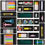Vtopmart 25 PCS Clear Plastic Drawer Organizers Set, 4 - Size Versatile Bathroom and Vanity Drawer Organizer Trays, Storage Bins for Makeup, Bedroom, Kitchen Gadgets Utensils and Office - Homesidy.com