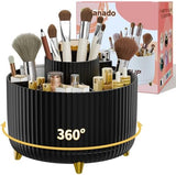 fanado 360° Rotate Makeup Brush Holder Organizer, Makeup Organizers Countertop, Makeup organization and Skincare Storage for Vanity, Desktop, Bathroom (White) - Homesidy.com