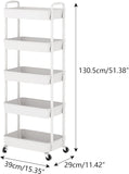 Sywhitta 3 - Tier Plastic Rolling Utility Cart with Handle, Multi - Functional Storage Trolley for Office, Living Room, Kitchen, Movable Storage Organizer with Wheels, White - Homesidy.com