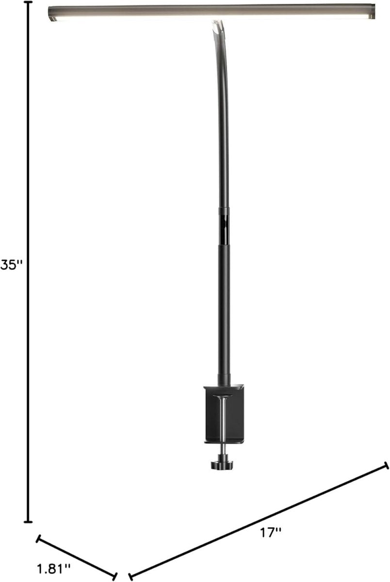 Airlonv LED Desk Lamp for Office Home, Eye - Caring Desk Light with Stepless Dimming Adjustable Flexible Gooseneck, 10W USB Adapter Desk Lamp with Clamp for Reading, Study, Workbench (Black) - Homesidy.com