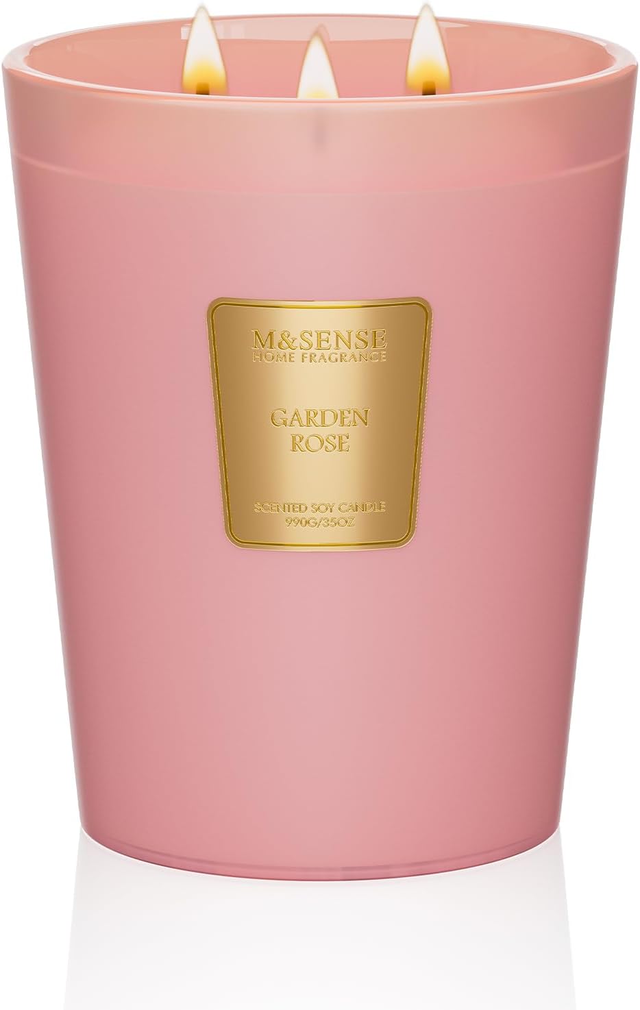M&amp;SENSE Extra Large Candle Creamy Vanilla Scented, 3 - Wick 35oz 150H Long Lasting, Natural Soy Wax Aromatherapy Candle for Stress Relief, Home Fragrance Fall Winter Christmas Thanksgiving Gifts - Homesidy.com