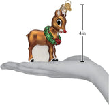 Old World Christmas Rudolph and Clarice Glass Blown Ornament for Christmas Tree, Handcrafted Holiday Decoration, Rudolph Collection - Homesidy.com