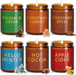 Winter Candle Gift Set, 4 Pack 7 oz Soy Scented Candles for Home, Christmas, Holiday &amp; Birthday Gifts for Women &amp; Men, Includes Hello Winter, Pine &amp; Cedarwood, Hot Cocoa, and Vanilla Cupcake - Homesidy.com
