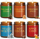 Winter Candle Gift Set, 4 Pack 7 oz Soy Scented Candles for Home, Christmas, Holiday &amp; Birthday Gifts for Women &amp; Men, Includes Hello Winter, Pine &amp; Cedarwood, Hot Cocoa, and Vanilla Cupcake - Homesidy.com
