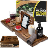 Temple Spring Wooden Bathtub Tray, Bamboo Bathroom Accessories, Bath Tray for Tub, at Home Spa Essentials, Board for Tub Table, Bath Caddy for Bathtub Accessories &amp; Bathroom Essentials – Natural - Homesidy.com