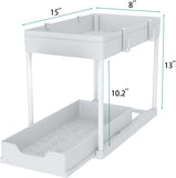 DEKAVA Under Sink Organizer 2 Pack, Bathroom Cabinet Organizer, 2 Tier Sliding Cabinet Basket Organizer Drawer, Multi - Purpose Bath Collection Baskets for Bathroom (Black) - Homesidy.com