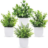Der Rose 4 Pack Fake Plants Mini Artificial Greenery Potted Plants for Home Decor Indoor Office Table Room Farmhouse Bathroom Decor - Homesidy.com