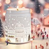 Merry Christmas Candles with Warmer LED, Christmas Decor Gifts Winter Candle with Pine Wood Spice Scents, Cypress Candle Over 40 Hours Burn Time, Home Decorations Indoor, 100% Soy Wax,White - Homesidy.com