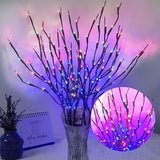 DK177 2 Pack Led Branch Light Battery Operated Lighted Branch Vase Filler Willow Tree Artificial Little Twig Power Brown 30 Inch 20 LED for Home Romantic Decoration, Warm White - Homesidy.com