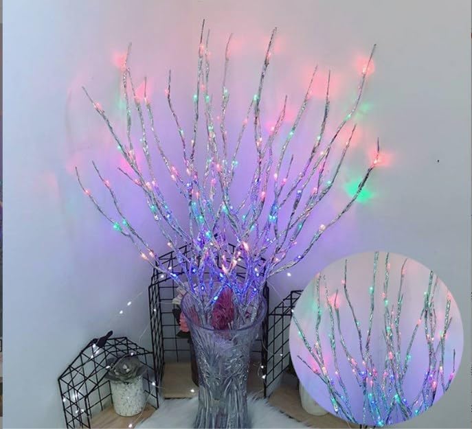 DK177 2 Pack Led Branch Light Battery Operated Lighted Branch Vase Filler Willow Tree Artificial Little Twig Power Brown 30 Inch 20 LED for Home Romantic Decoration, Warm White - Homesidy.com