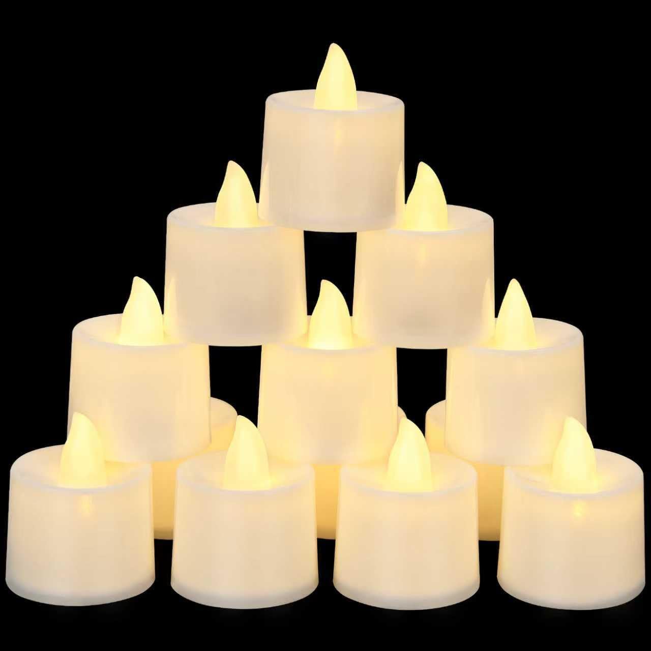 KOABY 25/50/100 Pack Flameless Votive Candles, Last 8H , Warm Yellow Light, No Timer or Flickering - Homesidy.com