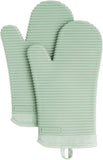 KITCHENAID Ribbed Soft Silicone Oven Mitt 2 - Pack Set, 7.5&34;x13&34;, Milkshake - Homesidy.com