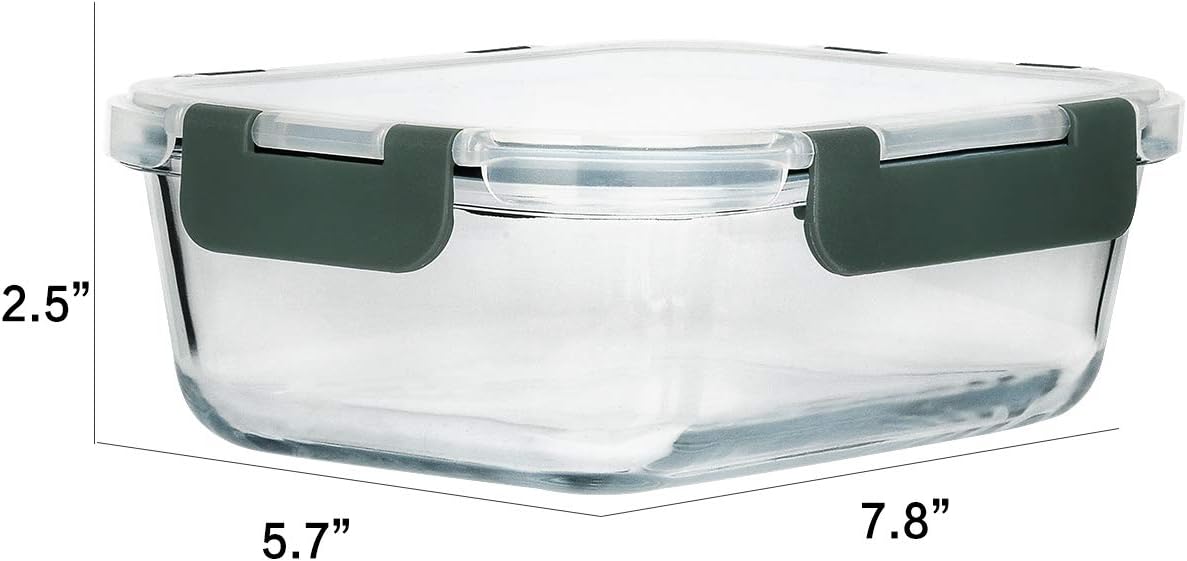 [8 - Pack,30 oz]Glass Meal Prep Containers,Glass Food Storage Containers,Airtight lunch Containers with Lids, Microwave, Oven, Freezer and Dishwasher - Homesidy.com