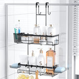 Aitatty Over the Door Shower Caddy Hanging: Black Rustproof Shower Organizer over the Door - No Drilling Bathroom Rack for Inside - Homesidy.com