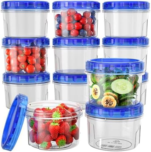Freezer Storage Containers, [6 Pack - 16 Oz] Airtight Plastic Food Storage Containers with Twist Top Lids, Soup, Meal Prep Containers | BPA Free | Stackable | Leakproof | Microwave/Dishwasher Safe - Homesidy.com