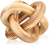 Yalikop 3 Link Wood Knot Decor - Hand Carved Coffee Table Decoration, Boho Chain Link Decor, Modern Shelf, Rustic Objects for Home Living Room Bedroom(White) - Homesidy.com