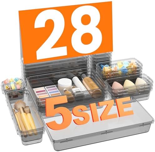 A - LuGei 【Military Grade Drawer Organizer, 【𝟱𝗦𝗶𝘇𝗲】 Makeup organizer, 【Holds 177 Items】 Bathroom Organizers and Storage, Organization and Storage, Desk Drawer Organizer for Bathroom Vanity - Homesidy.com