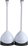 Clorox Toilet Plunger with Hideaway Caddy, Set of 2 – for Bathroom Organization and Storage, Bathroom Accessories, Toilet Unclogger, with Holder, White - Homesidy.com