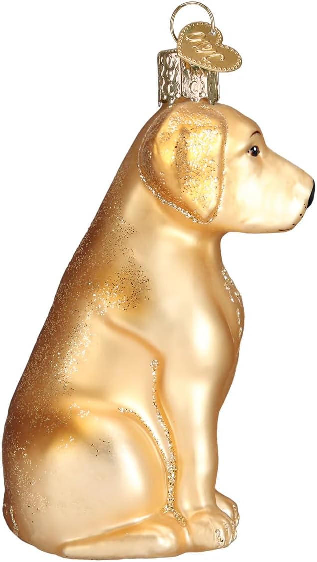 Old World Christmas Black Labrador Dog Collection Glass Blown Ornaments for Christmas Tree 3.75 x 1.5 - Homesidy.com
