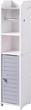 AOJEZOR Toilet Paper Holder Stand: No Drill PVC Small Bathroom Cabinet for Apartment Dwellers - Rental Deposit Protection - Small Space Storage Saving - Homesidy.com