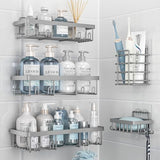 Liuoud 5 Pack Shower Caddy Organizer Rack Shelf for Inside Shower, Adhesive Bathroom Wall Storage Basket Rustproof Stainless Steel Shampoo Holder, Girly Bathroom Accessory Decor Set, Pink - Homesidy.com