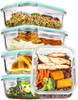 Vtopmart 5Pack 22oz Glass Storage Containers with Lids, Glass Meal Prep Food Container Sets with Snap Airtight Lids for Microwave, Oven, Freezer and Dishwasher, Grey - Homesidy.com