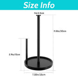 Paper Towel Holder Countertop, Standing Paper Roll Holder with Anti Slip Weighted Base, Stainless Steel Freestanding Paper Towel Holder for Kitchen, Black - Homesidy.com