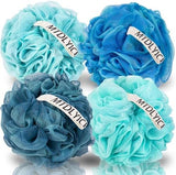 MTDLYICE Loofah Sponge, XXL Large Loofah 100g 4 Pack, Bath Sponge Soft Mesh Shower Loofah for Men, Body Scrub, Shower Pouf Bath Accessories, for Body Wash, Soap (Blue Gray) - Homesidy.com