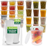 Freshware Food Storage Containers [24 Set] 32 oz Plastic Deli Containers with Lids, Slime, Soup, Meal Prep Containers | BPA Free | Stackable | Leakproof | Microwave/Dishwasher/Freezer Safe - Homesidy.com