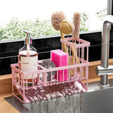 Cisily Kitchen Sink Caddy Organzier with High Brush Holder, Sponge Holder for Sink, 304 Rustproof Stainless, Kitchen Countertop Soap Dispenser Organizer, Kitchen Decor and Accessories - Homesidy.com