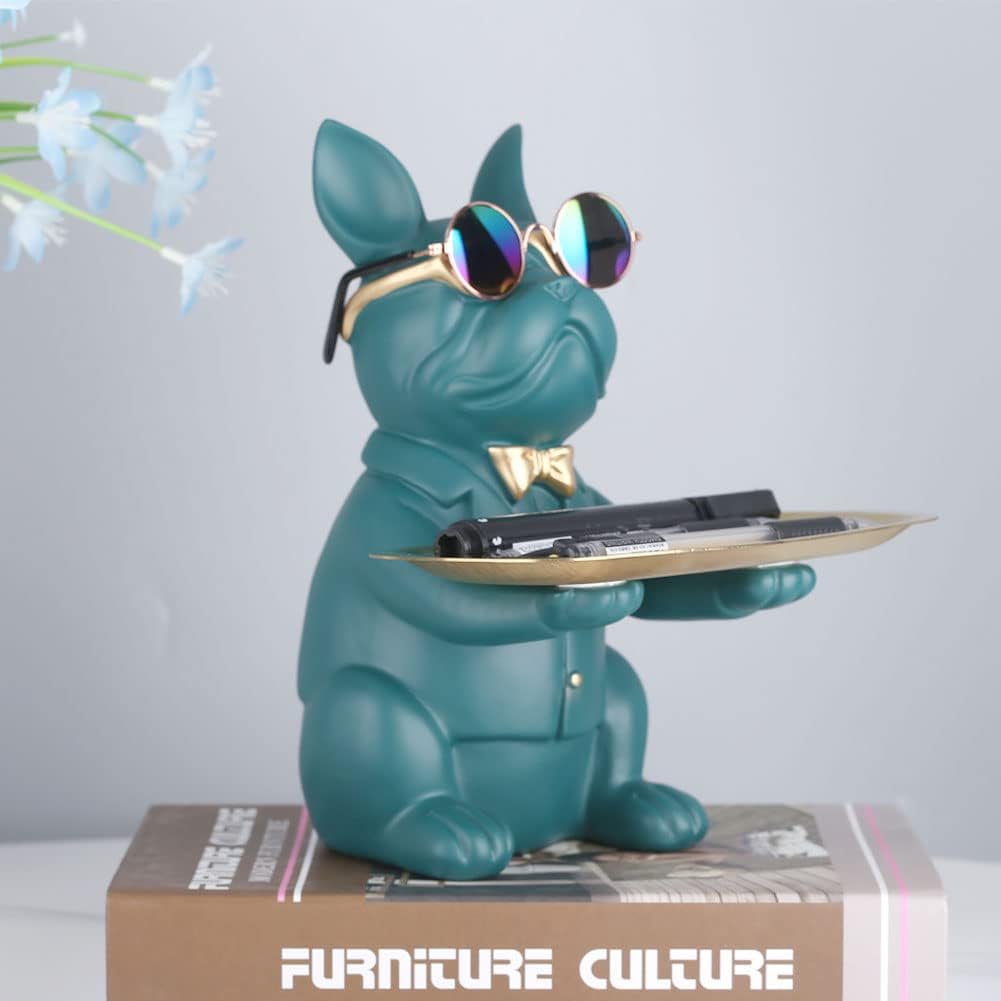 French Bulldog Gifts Statue Tray Organizer for Keys, Candy, Jewelry, Earrings, Entrance Piggy Bank - Modern Decor Resin French Bulldog Decor Entryway Table, Coffee Table, Office Desk, Home Decor - Homesidy.com